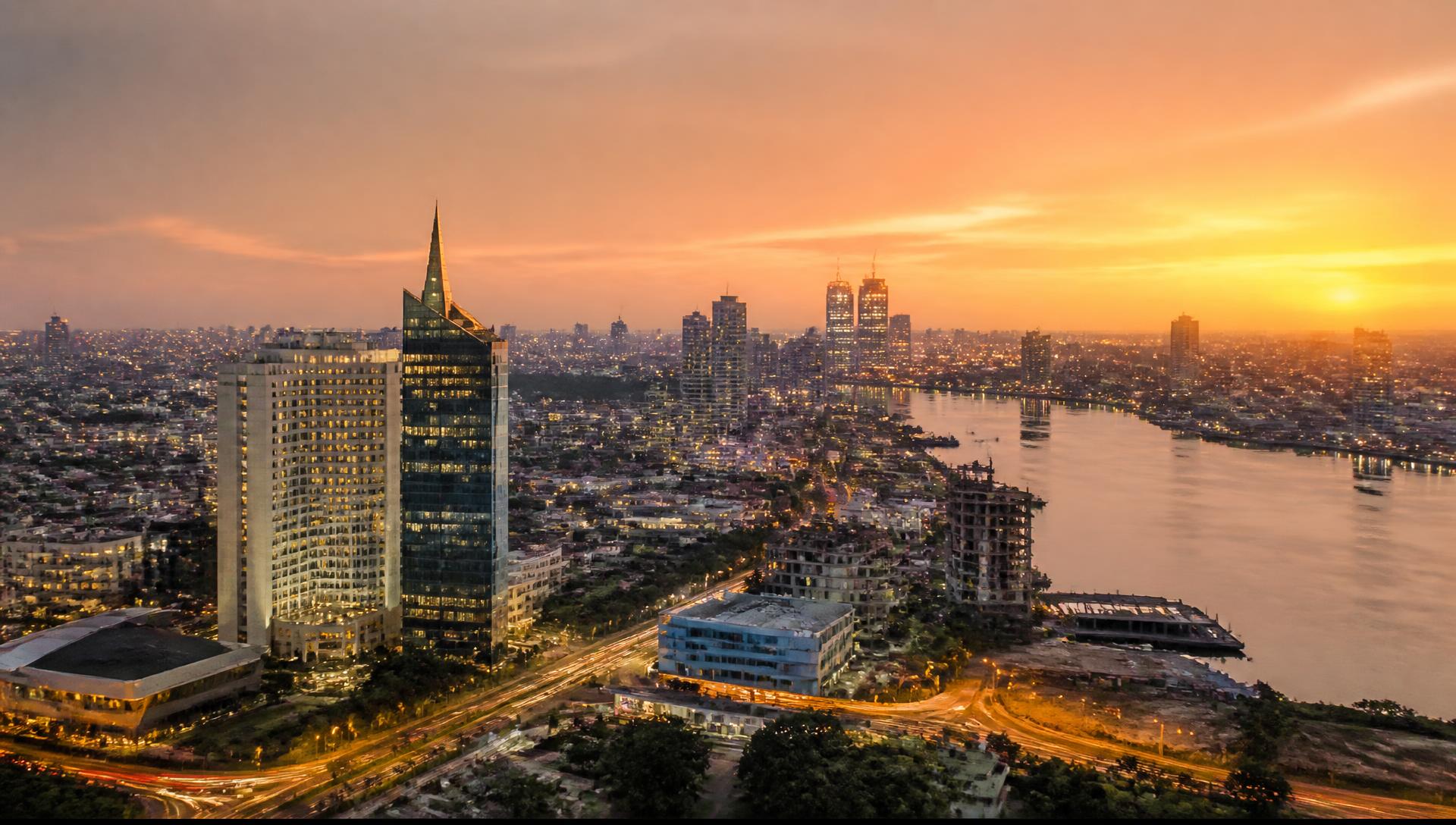 Lagos skyline at dusk